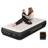 COMMOUDS Air Mattress with Built-in Battery Powered, Removable Pump, 13" High Inflatable Mattress, Portable Blow up Mattress, Air Bed for Camping, Home and Guest