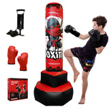 COMMOUDS 67inch Punching Bag for Kids, Inflatable Kids Boxing Set with Gloves, Fast Rebound Punching Bag for Practicing Karate, Taekwondo, MMA, Christmas/Birthday Gift for Boys Girls, Ages 6-14