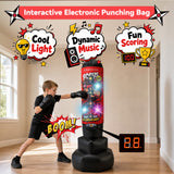 COMMOUDS 67" Kids Punching Bag with Digital Scoring, Inflatable Boxing Set Ages 6-14