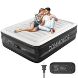 COMMOUDS Air Mattress with Built-in Pump, 18" Raised Blow up Mattress, Comfort Inflatable Mattress with Waterproof Flocked Top, Portable Airbed for Guests, Camping, Home & Travel Use, 660lbs Max