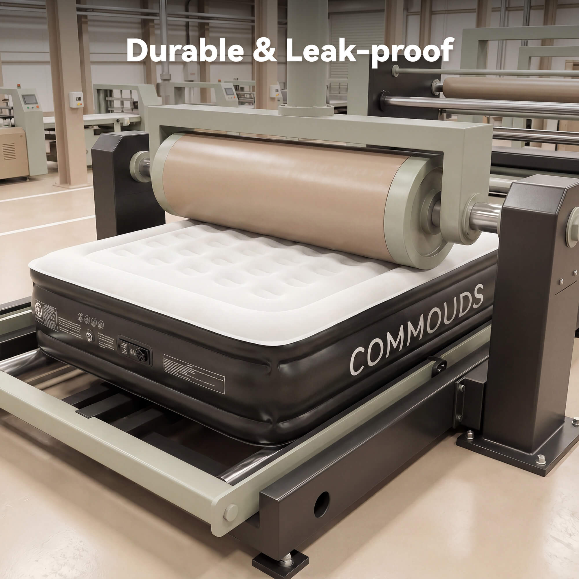 COMMOUDS Air Mattress with Built-in Pump, Raised Inflatable Bed with Waterproof Flocked Top for Guests, Camping & Travel