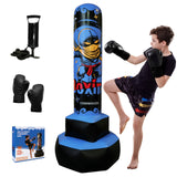 COMMOUDS 67inch Punching Bag for Kids, Inflatable Kids Boxing Set with Gloves, Fast Rebound Punching Bag for Practicing Karate, Taekwondo, MMA, Christmas/Birthday Gift for Boys Girls, Ages 6-14