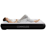 COMMOUDS Queen Air Mattress with Built-in USB Rechargeable Air Pump, 8" Raised Blow up Mattress with Built-in Pillow, Portable Inflatable Mattress, Air Bed for Camping, Travel, Home and Guest
