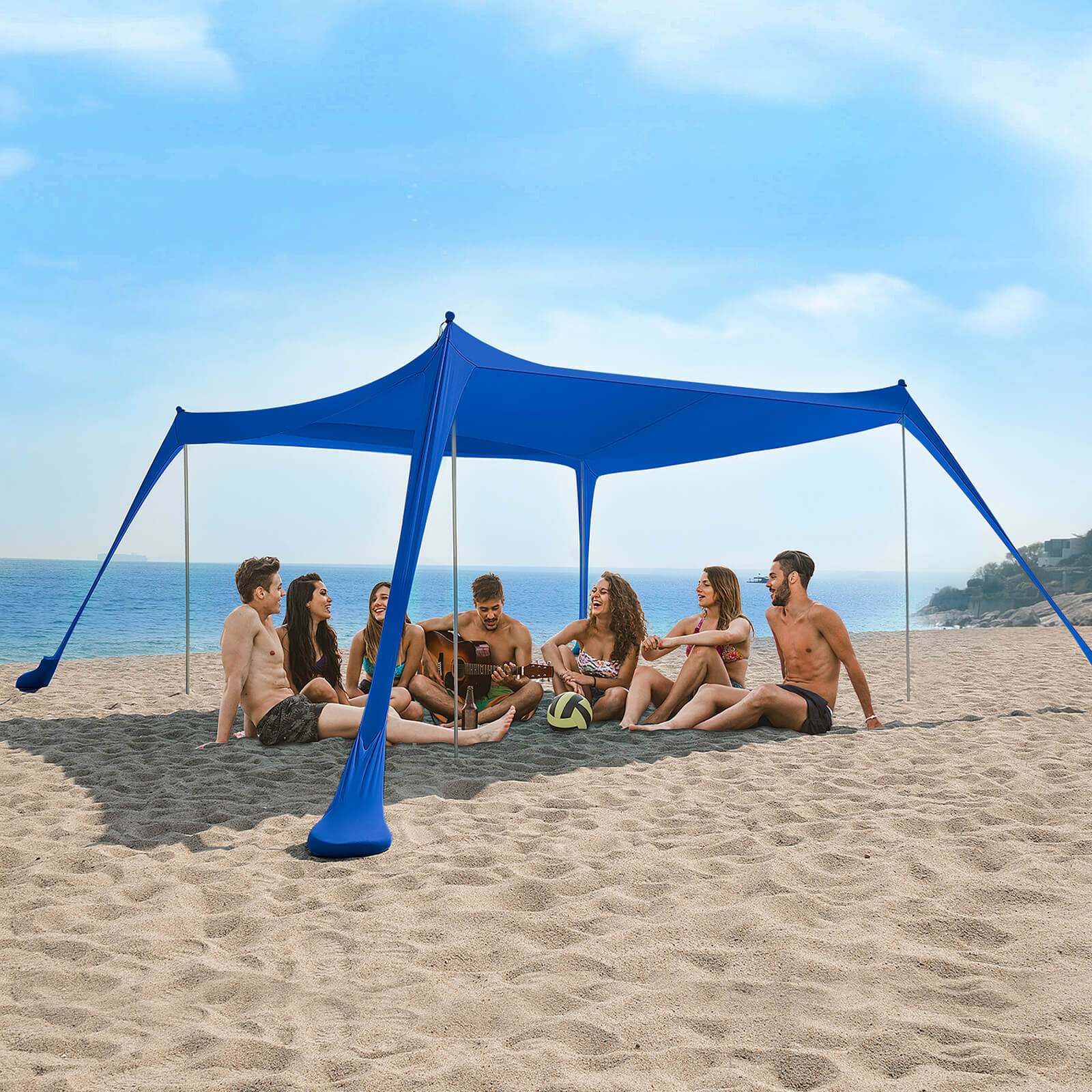 Commouds Portable UPF 50+ Beach Canopy [Royal Blue]
