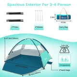 Commouds Portable UPF 50+ Beach Tent [Turquoise]