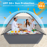 Commouds Portable UPF 50+ Beach Tent [Creamy Gray]