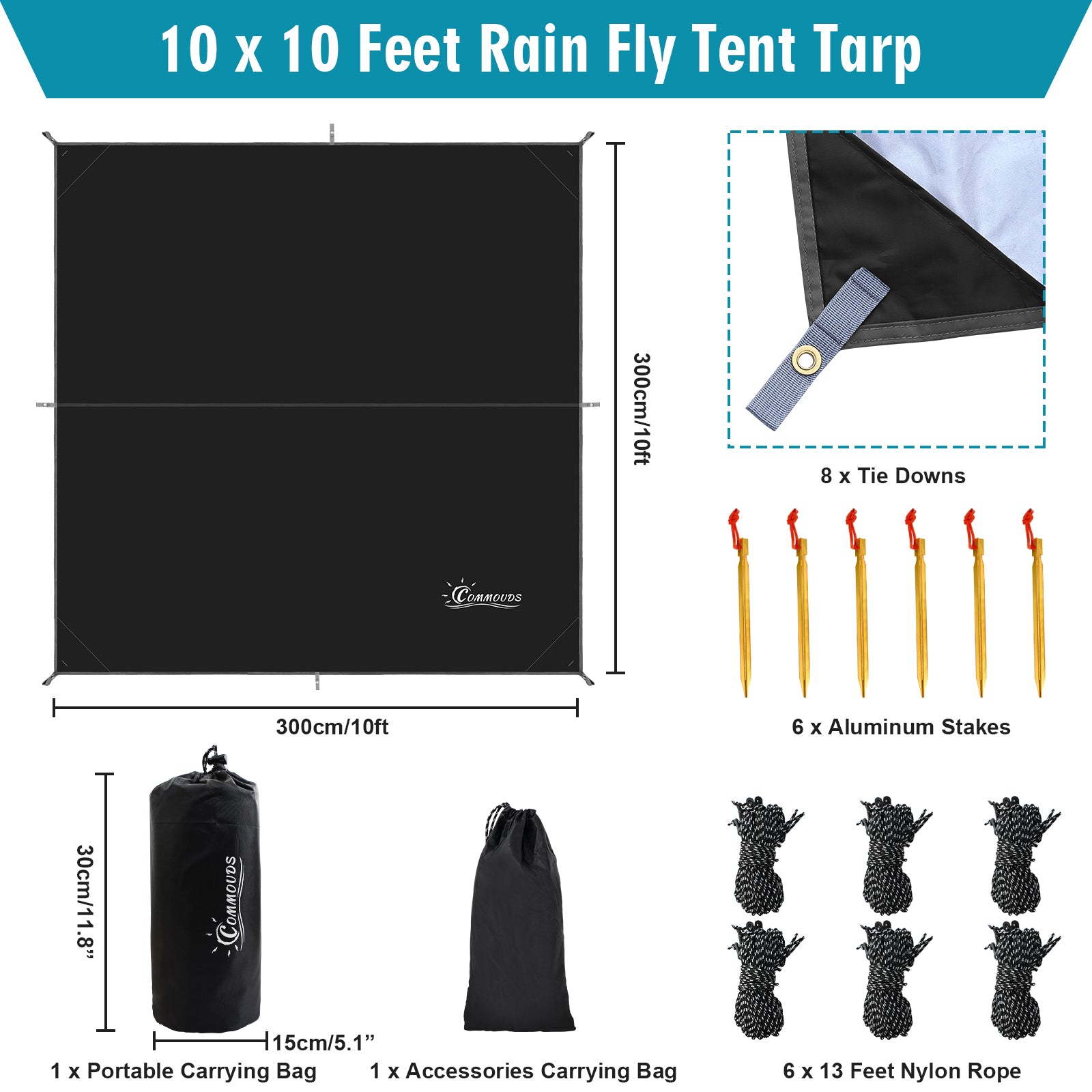 [New] Waterproof Hammock Rain Fly Camping Tarp