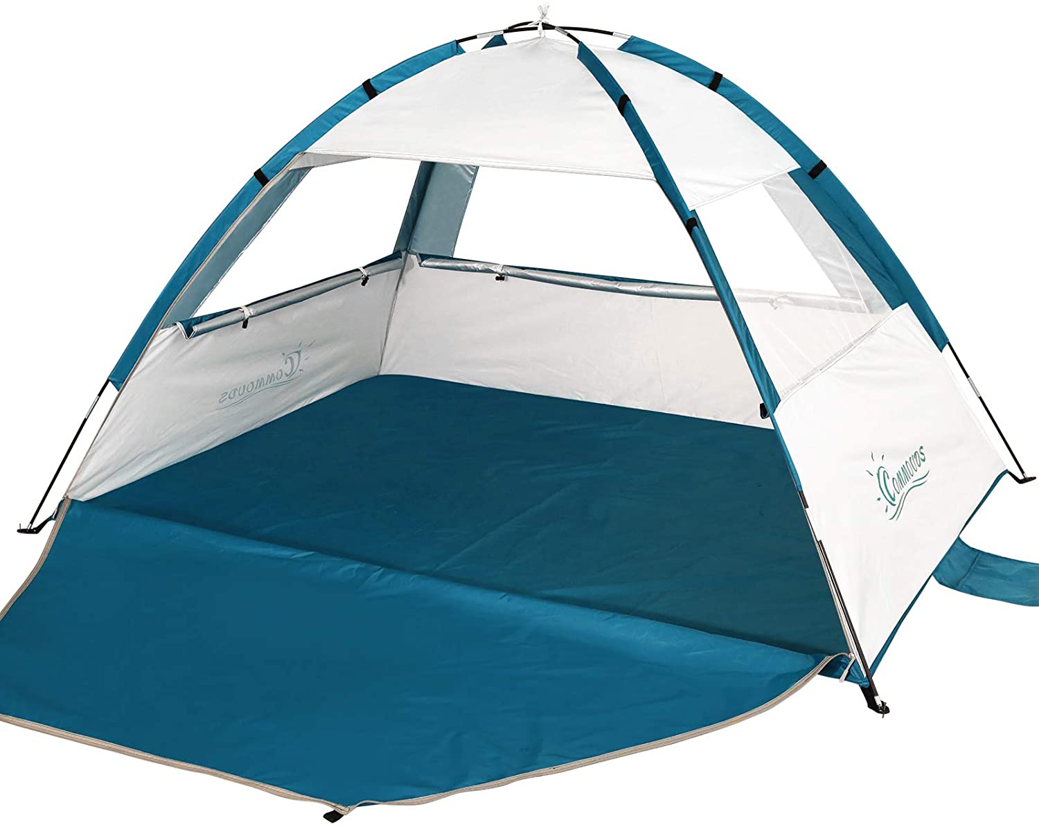 COMMOUDS Beach Sun Shelter for 3-4 Person, UPF 50+ Beach Sun Shad - Commouds